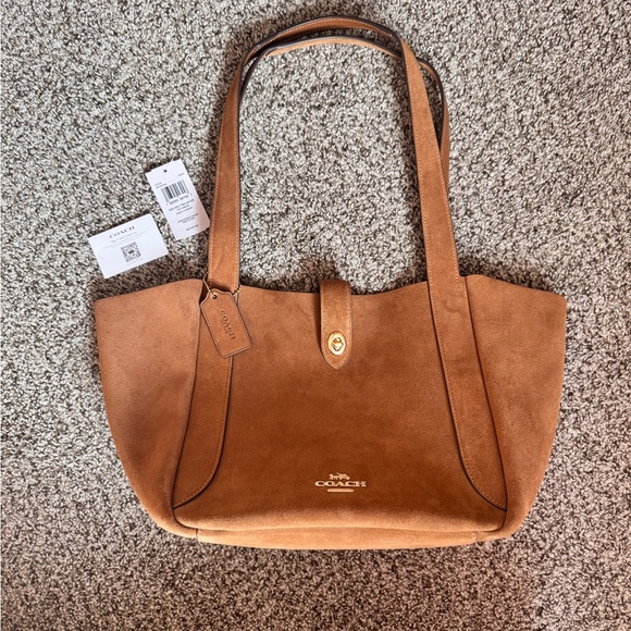 Coach Suede Hadley Turnlock Tote - Picture 4 of 6